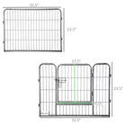 PawHut - Parc à chiens robuste en métal à 16 panneaux pour intérieur et extérieur - 23,5 po H-Couleur : Gris