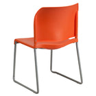 Flash Furniture HERCULES Series Orange Full Back Contoured Stack Chair with Sled Base,-Ergonomically Contoured Design