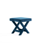Manhattan Comfort - Manhattan Comfort abigail banc ottoman tapissé en velours bleu style milieu du siècle de 20,47 po-Ottoman moderne du milieu du siècle parfait pour le salon et la chambre à coucher