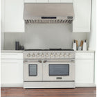 Kucht 48" KDF Series Pro Style Propane Gas Range - Stainless Steel-Product dimensions 27.75" L x 48" W x 36" H