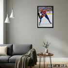 Leon Draisaitl Oilers Action - Framed Canvas - 22" x 31"-Ready to hang - arrives fully assembled