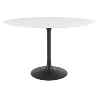 Modway Lippa 48" Oval Wood Dining Table - Black White-Modern Dining Table