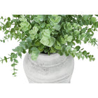 Monarch Specialties 9368 16" Tall Artificial Eucalyptus Grass - White Pots - Set of 2-Crafted from high-quality materials, these artificial eucalyptus plants offer a realistic look without the need for care