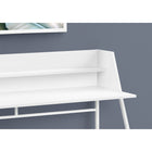 Monarch Specialties 7545 48" Computer Desk - White/White Metal-Finished on all sides for flexible placement anywhere in a home office