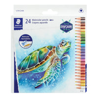 Staedtler Triangular Watercolour Pencils - Assorted Colours - 24 Pack-Use wet or dry for different effects
