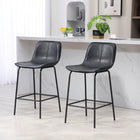 HOMCOM - Tabourets de bar rembourrés en microfibre - noir - paquet de 2-Recouverts d’un tissu en microfibre doux aspect cuir, résistant à l’abrasion et aux taches 
