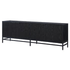 Hudson&Canal Campello TV Stand for TV's up to 78" - Black Grain-The top has a weight capacity of 75lbs, inside storage area can hold 35 lbs on each shelf