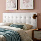 Modway Lily Biscuit Tufted Performance Velvet Queen Headboard - White-Durable Stain-Resistant Fabric