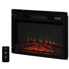 HOMCOM 1400W Electric Fireplace Insert Heater with Realistic Flames - Black-Can only be installed in wooden cabinets 