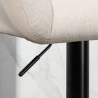 HOMCOM Adjustable Swivel Tufted Fabric Bar Stools - Cream White - 2 Pack-The footrest prevents your legs from dangling
