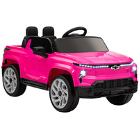 Qaba 12V CHEVROLET Licensed Kids Ride on RC Car - Pink-Licensed CHEVROLET SILVERADO EV RST enhances authentic play experience 