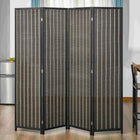 HOMCOM - Séparateur de pièce autoportant à 4 panneaux en bambou tressé à la main pour bureau à domicile - brun-Conception pliante avec quatre panneaux et charnières en métal, facile à créer un nouveau look et peu encombrant pour le rangement 
