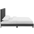 Modway Melanie Tufted Button Upholstered Fabric Full Platform Bed - Grey-Wood Frame/LVL Slats/MDF Headboard