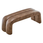 Modway Dax 50.5" Vegan Leather Upholstered Accent Bench - Brown-Non-Marking Foot Pads
