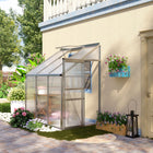 Outsunny 6' x 4' Aluminium Lean-to Greenhouse with Adjustable Roof Vent - Clear- Aluminium alloy frame is solid for long-term use 
 
