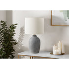 Monarch Specialties - Luminaire - 18 po H Lampe De Table - Céramique Gris - Abat-Jour Ivoire / Crème - Contemporain - Moderne-Utilisant une ampoule standard de 60W (non incluse), cet éclairage décoratif est équipé d'un interrupteur à bouton rotatif facile à utiliser pour éclairer instantanément une pièce