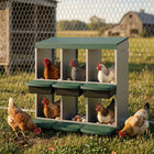 PawHut - Boîtes de nidification pour poules, boîtes de nidification en métal à 6 compartiments pour poules-Fabriqué en acier galvanisé pour plus de durabilité 
