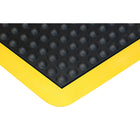 Edgewood Bubble Mat Safety Light Duty Domed Anti-Fatigue Mat - 2' W x 3' L x 5/8" D - Black/Yellow-Perfect for work benches, warehouses, assembly lines, machine operating