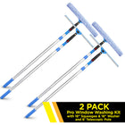 Gritt Commercial Pro Window Washing Cleaning Kit - 18" Squeegee - 18" Washer - 6' Telescopic Pole - 2 Pack-Handle swivels 180° to reach tight corners, edges and sills