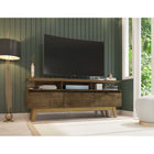 Manhattan Comfort Yonkers 62.99" Mid-Century Modern TV Stand - Rustic Brown-Recommended for up to a 60" TV