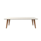 Manhattan Comfort Utopia 11.81" Rectangle Coffee Table, Off White and Maple Cream (89451)-Lacquered Rectangular Shaped Top