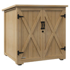 Outsunny Wood Garden Shed with Adjustable Inner Shelf & Double Doors -Adjustable inner shelf, great for storing garden accessories 
