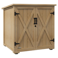 Outsunny - Abri de jardin en bois Outsunny avec étagère intérieure réglable et double porte-Étagère intérieure réglable, idéale pour ranger les accessoires de jardin  
