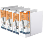 QuickFit Pro Heavy Duty Binder - Single Touch Pin-Lock - 5" - White - 4 Pack-3 Ring Binder