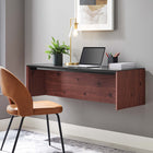 Modway Kinetic 49" Wall-Mount Office Desk - Black Cherry-Particleboard and Melamine Construction