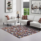 Modway Arisa Geometric Hexagon Mosaic Area Rug - 4 ft W x 6 ft L - Multicolored-Tight Low Pile Weave