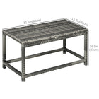 Outsunny - Table d’appoint en osier pour patio avec plateau en plastique sous le dessus entièrement tressé, gris mélangé-Rotin en résine PE entièrement tressé à la main pour un style élégant et résistant  