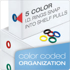 Cardinal 5" White Freestand Binder with Slant-D Rings-No-pinch ring opens, closes and locks with one touch