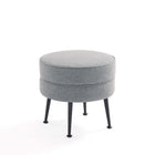 Manhattan Comfort Bailey 18.11" Mid-Century Modern Polyester Blend Upholstered Ottoman - Grey with Black Legs - 2 Pack-30 Day Limited Manufacturer's Warranty