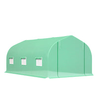 Outsunny - Serre de jardin à entrée directe tunnel pour plantes d’extérieur avec armature en acier - 15 pi x 10 pi x 7 pi - Le cadre renforcé et le PE solide rendent cette serre robuste et durable  
