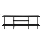 Manhattan Comfort Celine 70.86" Modern Console Table - Black-Modern Contemporary Low Console Perfect For Living Room and Home Office Usage