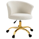 Vinsetto Fluffy Armless Office Chair with Adjustable Height - Gold-Curved backrest and thick foam padding provide support and comfort