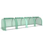 Outsunny 13' x 3' x 2.6' PE Mini Tunnel Greenhouse Steel Frame Zipped Doors- Backyard greenhouse with high-quality steel tube and PE cover     
 