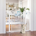 Porte pour animaux de compagnie en métal PawHut - 29,5"-40,6" avec porte à fermeture automatique-La porte se ferme automatiquement lorsqu’elle est ouverte à moins de 90° (elle ne se ferme pas lorsqu’elle est ouverte à moins de 15°)