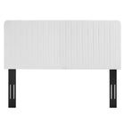 Modway Milenna Channel Tufted Upholstered Fabric Full/Queen Headboard - White-Dense Foam Padding