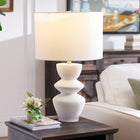 Hudson&Canal Cassian 25" Tall Table Lamp with Fabric Shade - Matte White/Brass/White-Clean with a soft, dry cloth and no harsh chemicals or abrasive cleaning materials