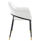 Modway - Jovi Performance Velvet Fauteuil à manger - Noir Blanc-Rembourrage en mousse dense