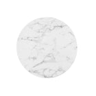 Modway Lippa 28" Round Faux Marble Bar Table - White-Assembly Required