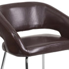 Chaise contemporaine d’appoint/de réception/de salon-bar Fusion en cuir brun (CH-162731-BN-GG)-Cadre tout en courbes