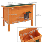 PawHut - Maison pour chat isolée d’extérieur avec toit en asphalte, plancher amovible-Porte avec rideau et entrée centrale intérieure pour offrir intimité et accès à votre chat 