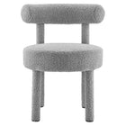 Modway Toulouse Boucle Fabric Dining Chair - Light Grey-8