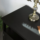 HOMCOM 39.4" L Kitchen Sideboard - Black-Vintage metal handles are its attractive bright spot