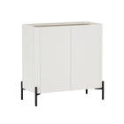 Manhattan Comfort Abbey 31.5" Modern Accent Cabinet - Maple and Off White-Elevated Frame with Slim Legs For Easy Cleaning Underneath and an Airy, Modern Touch
