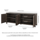 Hudson&Canal - Meuble TV Chabot pour téléviseurs jusqu'à 75" - Alder Brown-Dimensions du produit : 15,75" L x 68" l x 24,5" H