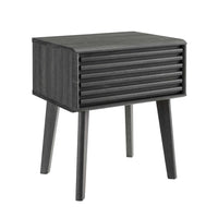 Modway Render End Table - Charcoal-Mid-Century Nightstand