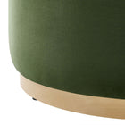 Modway Tilden Large 29" Round Performance Velvet Upholstered Ottoman - Moss Green/Natural-Arrives Fully Assembled